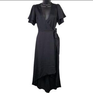 EXPRESS midi black wrap dress